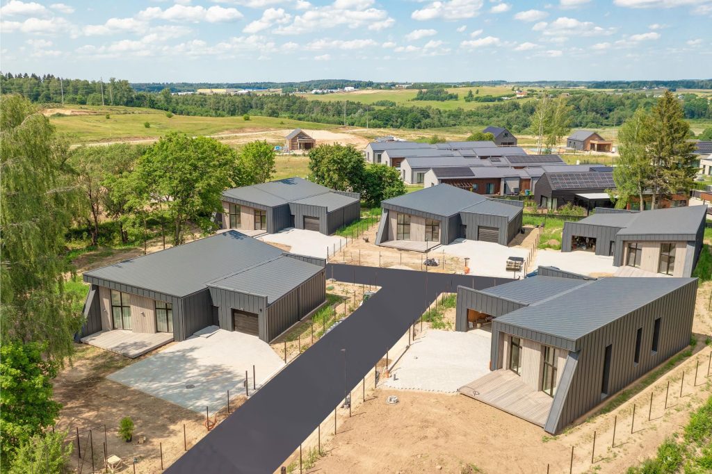 Fasadai ir terasos NT projekte „Bendorių panoramos“
